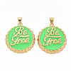 Brass Enamel Pendants ENAM-S128-002K-NR-2