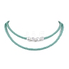 Plastic Imitation Pearl with Glass Necklace NJEW-JN04850-2