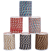 6 Rolls 6 Colors 4-Ply Polycotton Cord with Metallic Thread OCOR-SC0001-09-1
