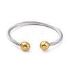 304 Stainless Steel Cuff Bangles BJEW-M284-12GP-2