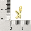 Letter Brass Micro Pave Clear Cubic Zirconia Pendants KK-K354-06G-K-3