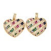 Brass Micro Pave Cubic Zirconia Pendants KK-K408-74G-1