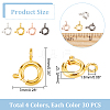 DICOSMETIC 120Pcs 4 Colors Brass Spring Ring Clasps FIND-DC0001-94-2