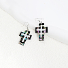 Fashionable Classic Stainless Steel Cross Shell Dangle Earrings RH8062-2