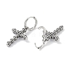 316 Surgical Stainless Steel Cross with Skull Hoop Earrings for Women EJEW-P274-10AS-2