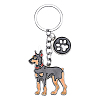 WEWAYSMILE Dog Keychain Car Keychain Pet Pendant Key-Ring Lovely Dog Key-ring Portable Metal Keychain Gift for Pet Lover Birthday Puppy Theme Party Supplies (Doberman) JX805A-1