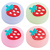 4Pcs 4 Colors Silicone Replacement Strawberry Thumb Grip Caps AJEW-GF0009-57-1