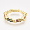 Adjustable Brass Micro Pave Cubic Zirconia Finger Rings RJEW-S044-023-2