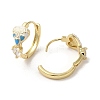 Real 18K Gold Plated Brass Heart Hoop Earrings EJEW-L268-024G-01-2