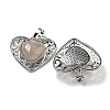 Natural Rose Quartz Peach Love Heart Pendants G-G158-01J-2