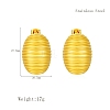 Geometric 304 Stainless Steel Stripe Oval Stud Earrings CQ0547-5