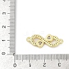 Brass Clear Cubic Zirconia Heart Infinity Connector Charms KK-D317-144G-3