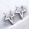 304 Stainless Steel Star Stud Earrings EJEW-B108-17P-1