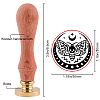 Brass Wax Seal Stamp with Handle AJEW-WH0184-0491-2