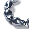 Electroplated Glass Imitation Pearl Beads Strands BSHE-G035-01A-02-1-3