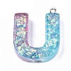 Transparent Epoxy Resin Pendants CRES-S364-002U-1