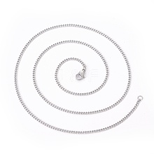 304 Stainless Steel Curb Chain Necklaces MAK-I012-X01