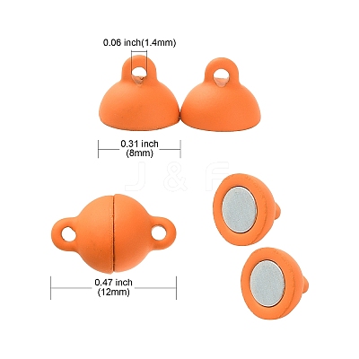 12 Sets 12 Colors Spray Painted Alloy Magnetic Clasps PALLOY-CJ0002-30-1