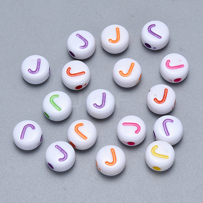 Craft Acrylic Horizontal Hole Letter Beads SACR-S201-11J-1