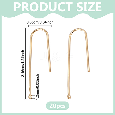 20Pcs Brass Ear Wire KK-ME0001-33-1