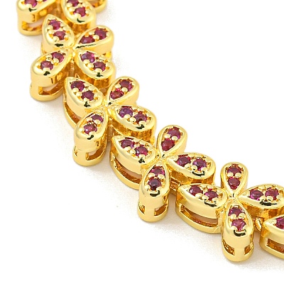 Rack Plating Brass Pave Cubic Zirconia Butterfly Link Bracelets for Women BJEW-B110-05G-02-1