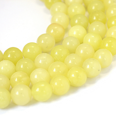 Natural Lemon Jade Round Bead Strands G-E334-6mm-07-1