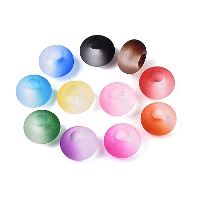 Two Tone Frosted Acrylic European Beads OACR-Q200-38-1