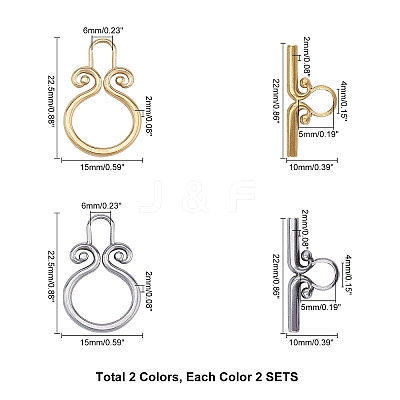 PVD Vacuum Plating 304 Stainless Steel Toggle Clasps STAS-UN0010-31-1