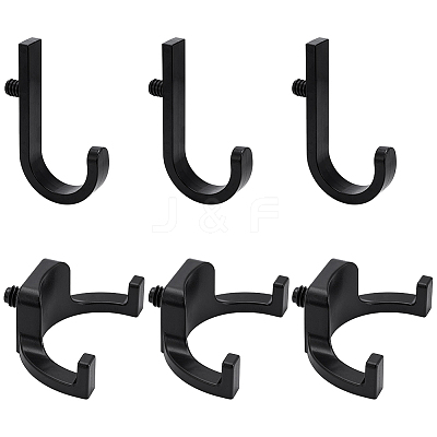 6Pcs 2 Styles ABS Plastic Shed Tool Hook AJEW-UN0005-46-1