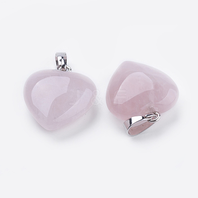 Natural Rose Quartz Pendants G-E434-04P-1