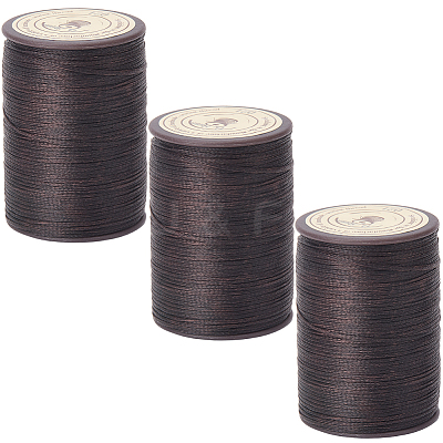 3 Rolls Flat Waxed Polyester Thread String YC-CL0001-02B-1
