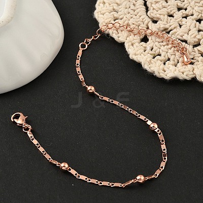 Rack Plating Brass Link Chain Bracelets for Women BJEW-G735-03RG-1
