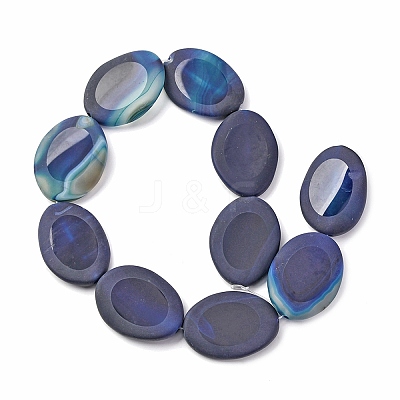 Natural Blue Agate Beads Strands G-P570-B01-01-1