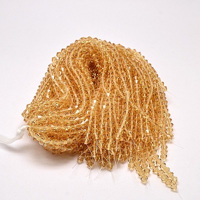 Imitate Austrian Crystal Bicone Glass Beads Strands GLAA-F029-6x6mm-18-1