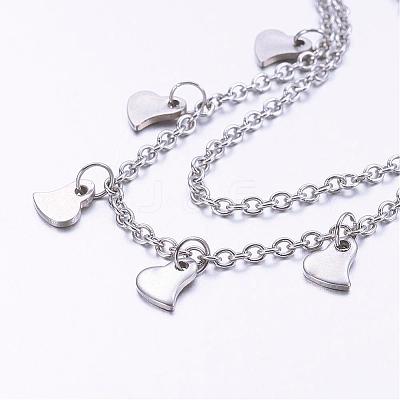 Tarnish Resistant 304 Stainless Steel Anklets AJEW-AN00206-1