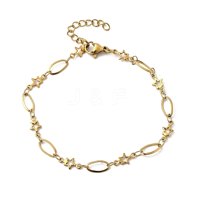 304 Stainless Steel Link Bracelets BJEW-A044-03B-G-1