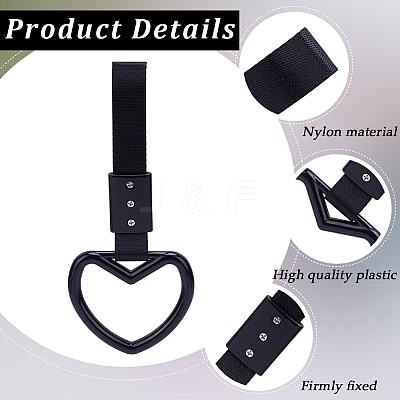 2Pcs ABS Plastic Heart Rear Bumper Warning Handle Ring HJEW-SP0001-49B-1