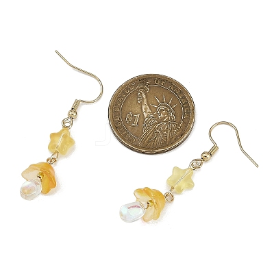 Star & Mushroom Glass Dangle Earrings EJEW-JE06175-1