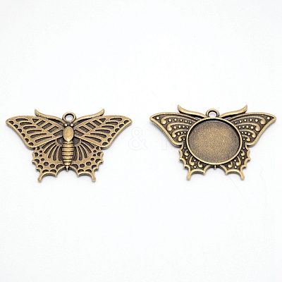Alloy Pendant Cabochons Settings LS-PALLOY-WH0079-90AB-RS-1