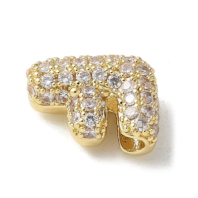 Brass Micro Pave Cubic Zirconia Beads KK-P290-61G-F-1
