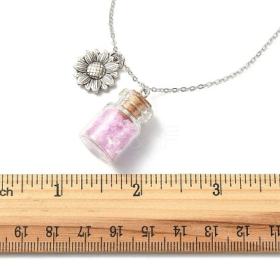 Sunflower Alloy Pendant Necklace NJEW-FZ00022-1