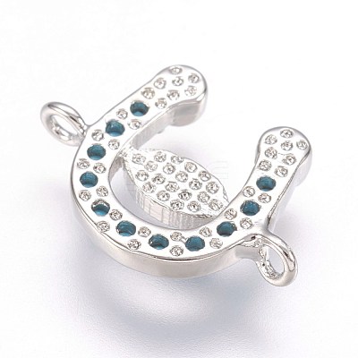 Brass Micro Pave Cubic Zirconia Links ZIRC-E124-07-1