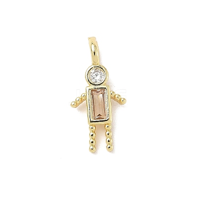 Brass Micro Pave Cubic Zirconia Pendants ZIRC-I356-17G-A04-1
