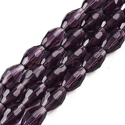 Transparent Glass Beads Strands EGLA-A037-T6x8mm-D14-1