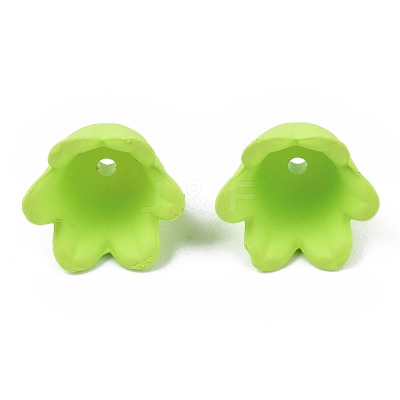 Rubberized Style Opaque Acrylic Bead Caps ACRP-T010-01D-1