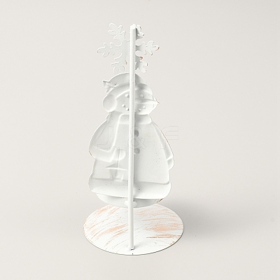Iron Candle Holder for Christmas AJEW-B008-02-1