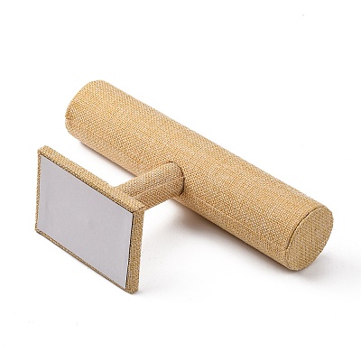 Linen T-Bar Bracelet Display Stands X-BDIS-WH0003-04B-1