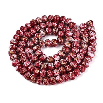 Opaque Baking Paint Glass Beads Strands GLAA-Q110-03A-16-1
