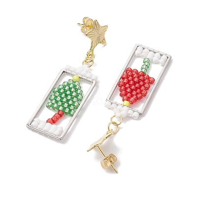 201 Stainless Steel Dangle Stud Earring EJEW-MZ00188-1