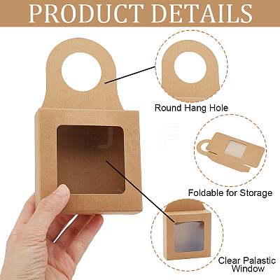 80Pcs Square Paper Wine Bottle Hanging Boxes CON-GO0001-18-1